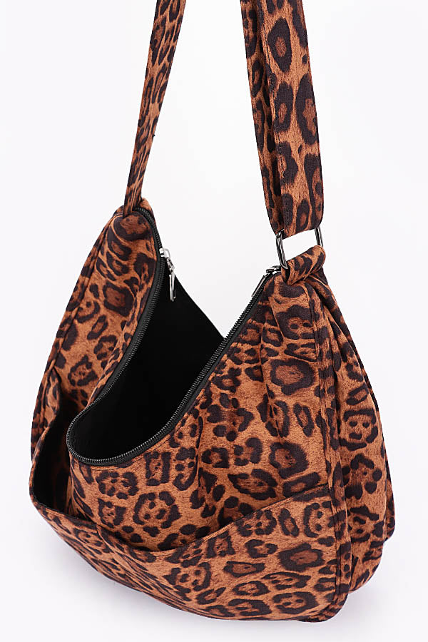 Set of 3 Leopard Print 6911 Faux Suede Crossbody Bags