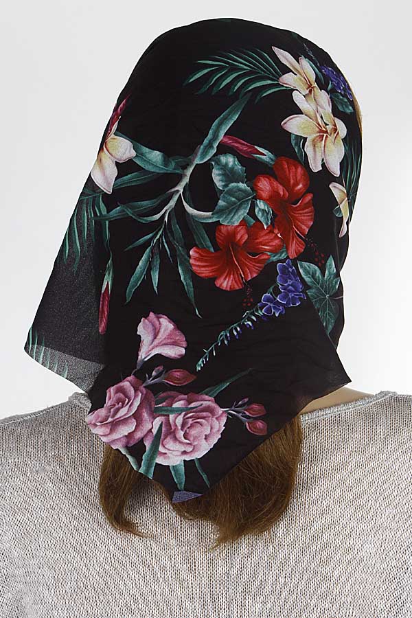 Pack of 6 - 142 Black Floral Hair Bands