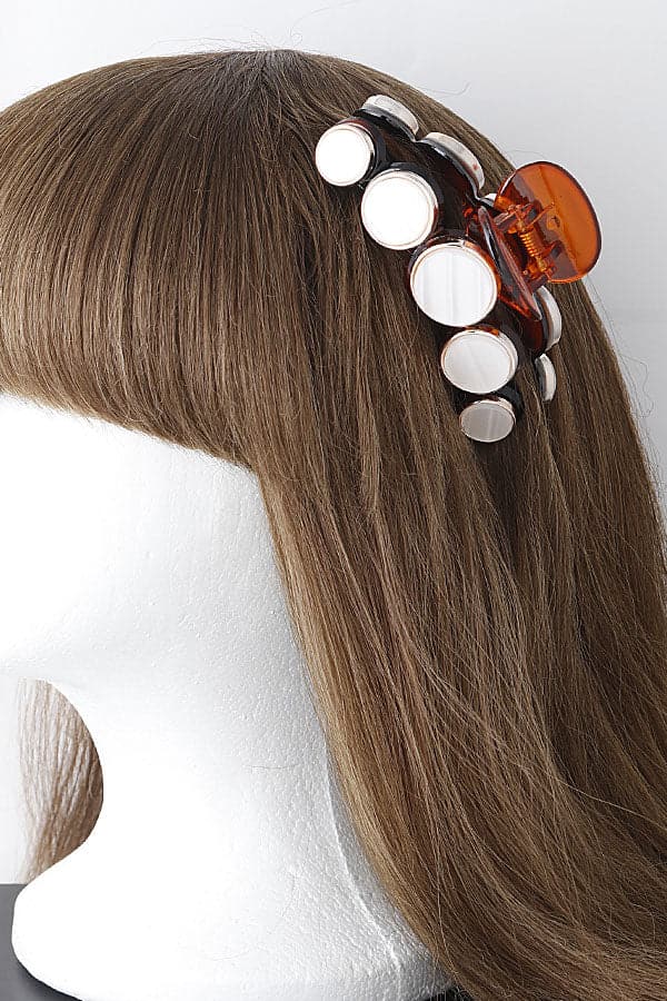 Pack of 6 Clear 6811 Circle Pattern Hair Claws