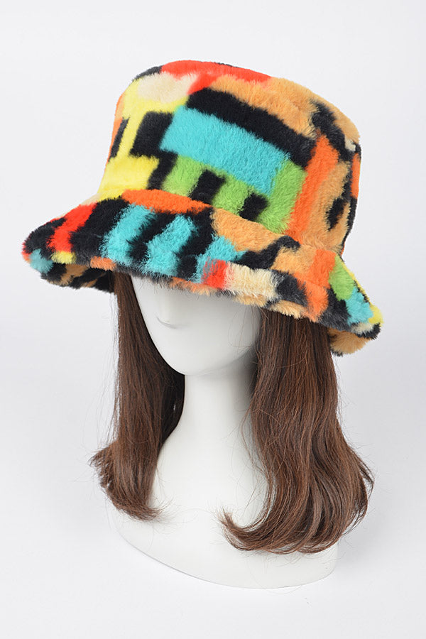 1961 Multicolor Pack Containing Six Multi - Color Fur Bucket Hats