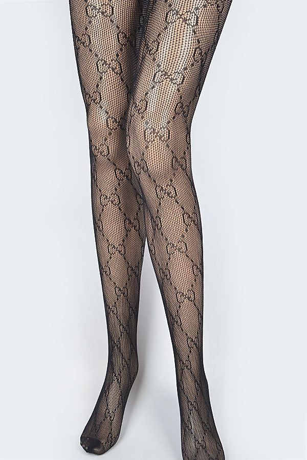 Set of Six 0958 Black Polyester Stockings