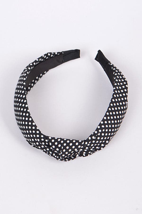 Pack of 6 Black 6928 Polka Dot Headbands