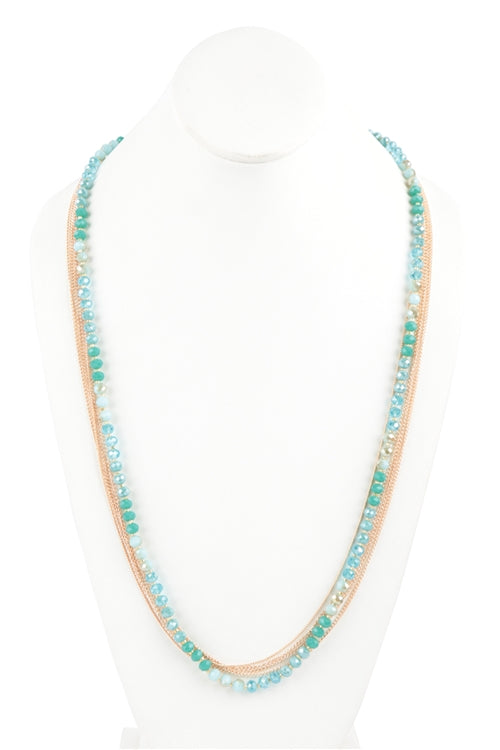 Pack of 6 Turquoise Multi - Strand Jewelry Chains Decorated with Rondelle Beads