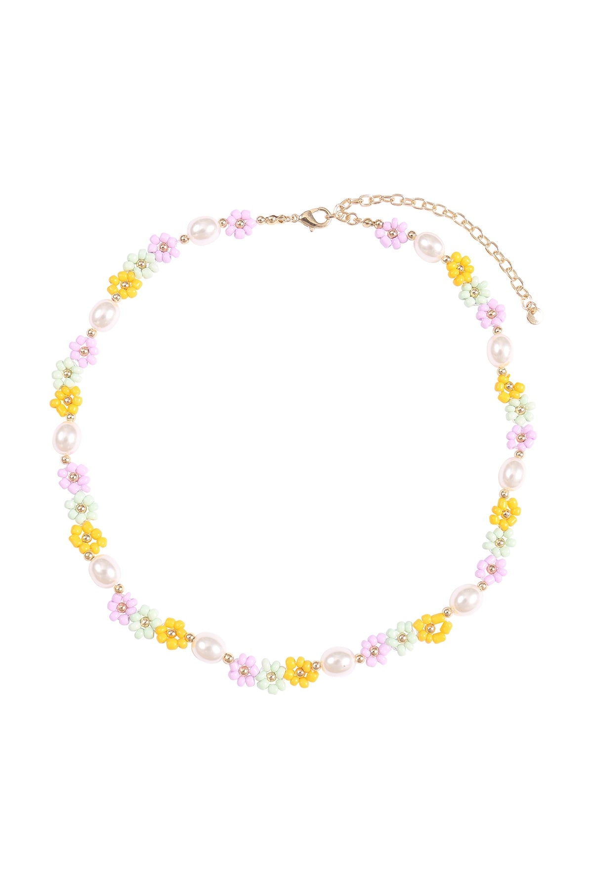 Lavender Brass Pearl and Seed Bead Necklaces - Set of 6