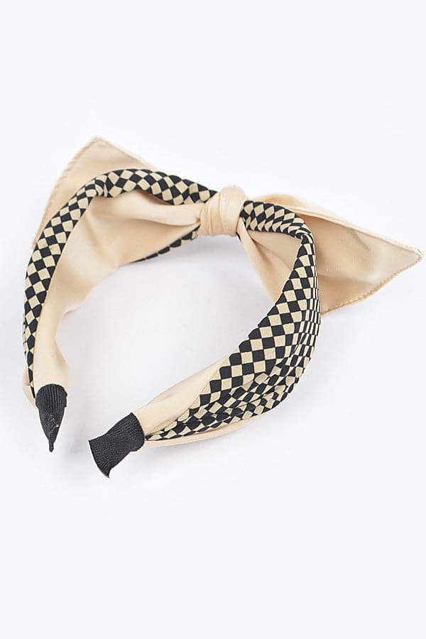 Pack of 6 Mixed Material Bow Head Bands in Black Color - Style 9112
