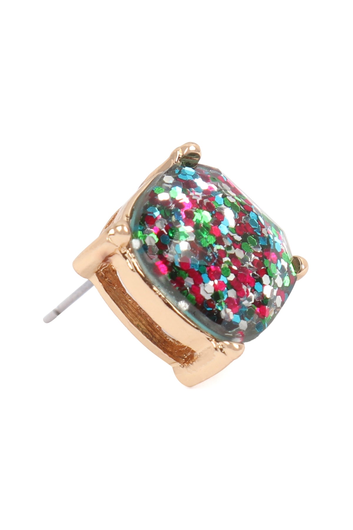 Pack of 6 Multicolored Glitter Epoxy Stud Earrings for Fashion Jewelry Lovers