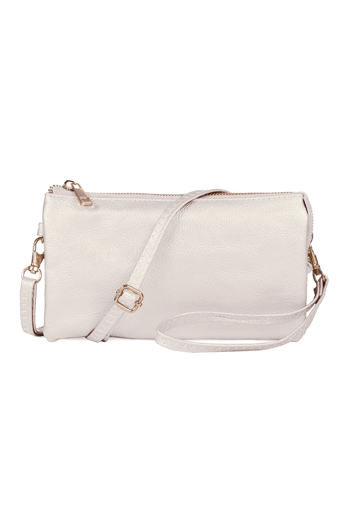 Set of 6 Ivory Faux Leather Crossbody Bags with Detachable Wristlets