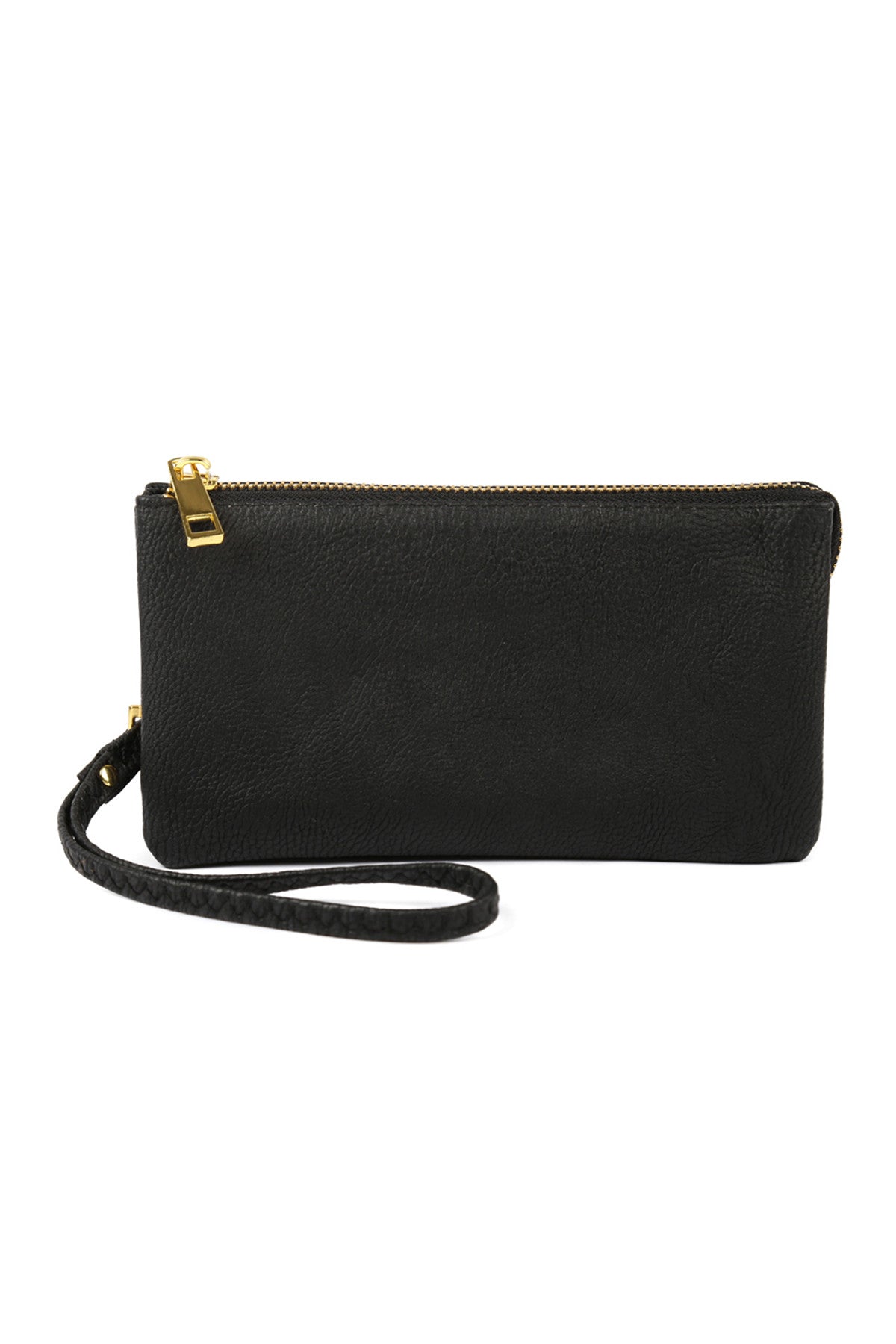 Set of 6 Black Vegan Leather Wallets with Detachable Wristlets
