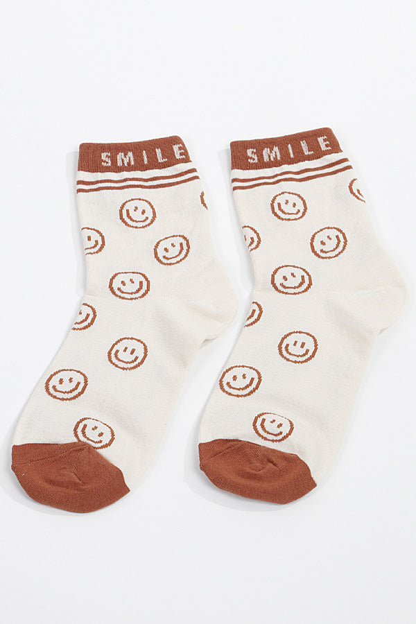 7-Piece Natural Set of Multi SMILE Socks - Pack of 6