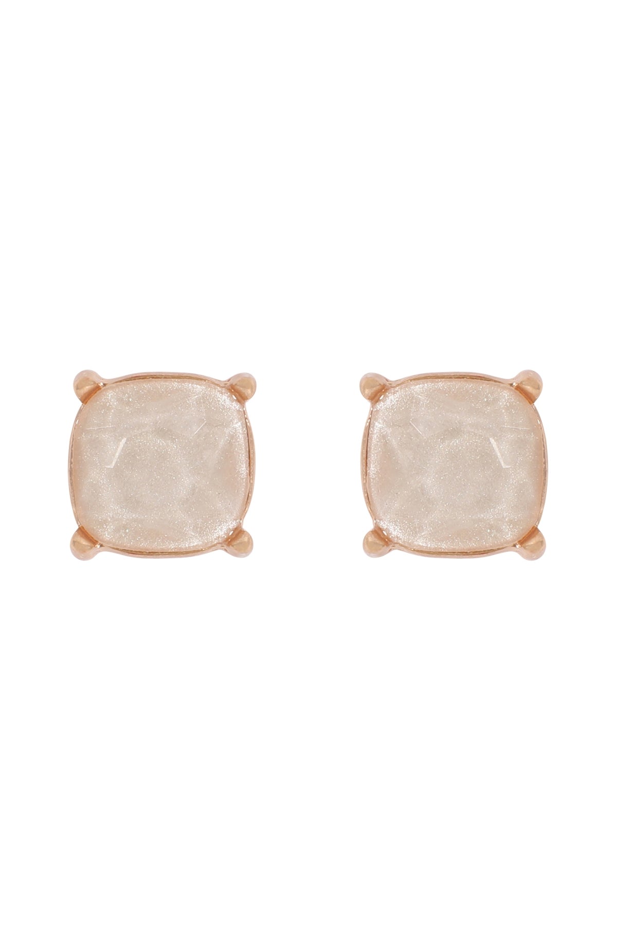 Set of 6 Exquisite White Glitter Epoxy Stud Earrings for Women