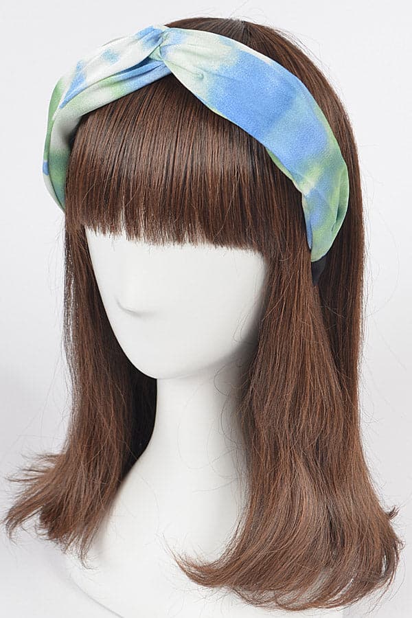 Pack of 6 Tie - Dyed Green Headbands (Style 7202)