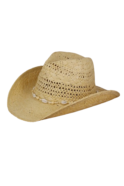 Handmade Beige Bead Shells Band for Cowboy and Cowgirl Hats - Pack of 6 Pieces