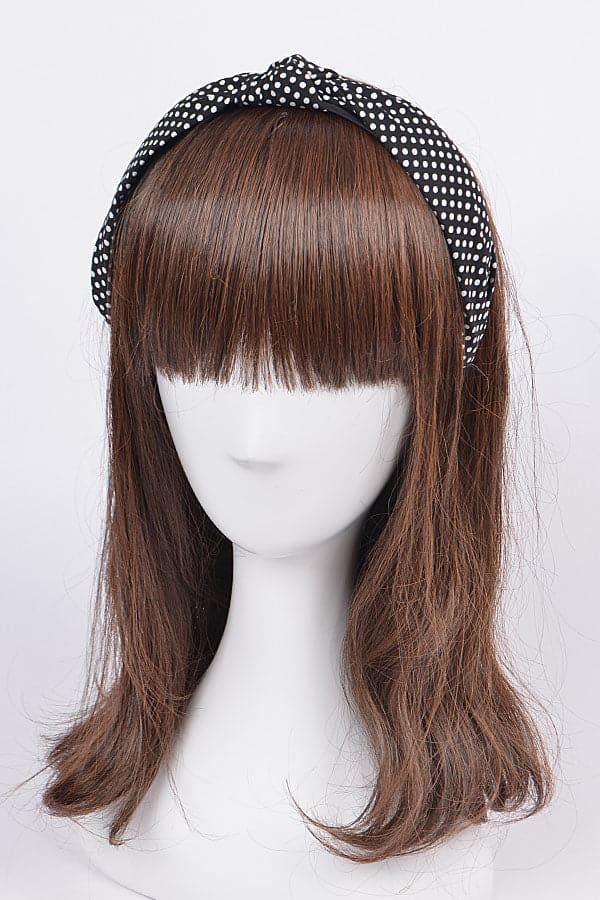 Pack of 6 Black 6928 Polka Dot Headbands