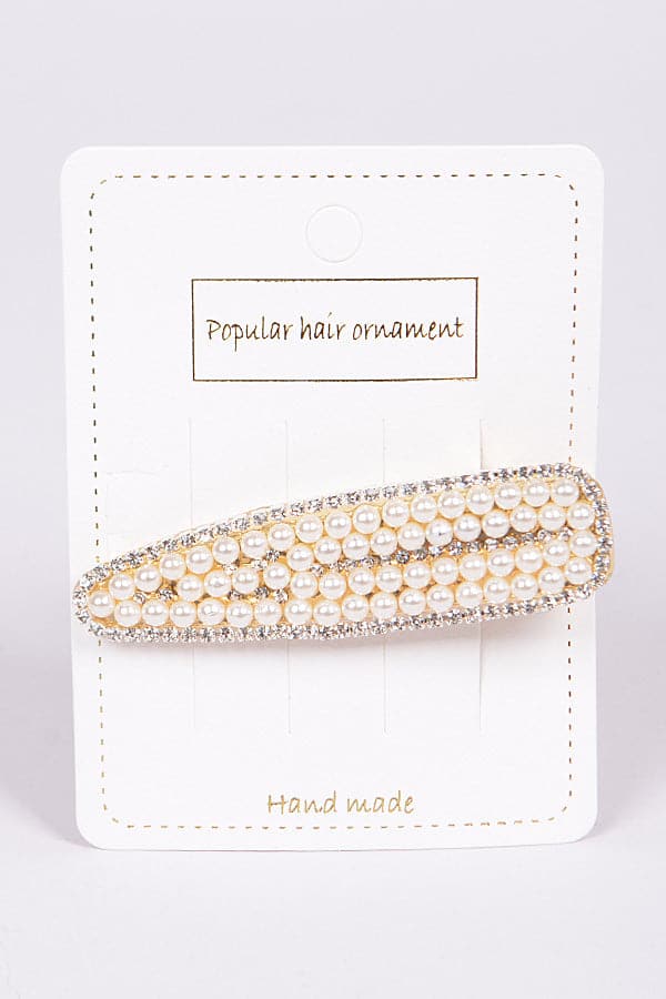 Set of 6 9428 Gold Pearl Rhinestone Combo Hairpins