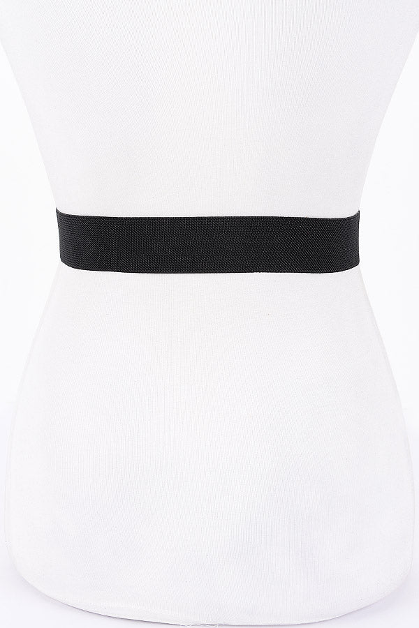 Pack of 6, 8788 White Gold Double - Metal Shell Buckle Elastic Stretch Belts