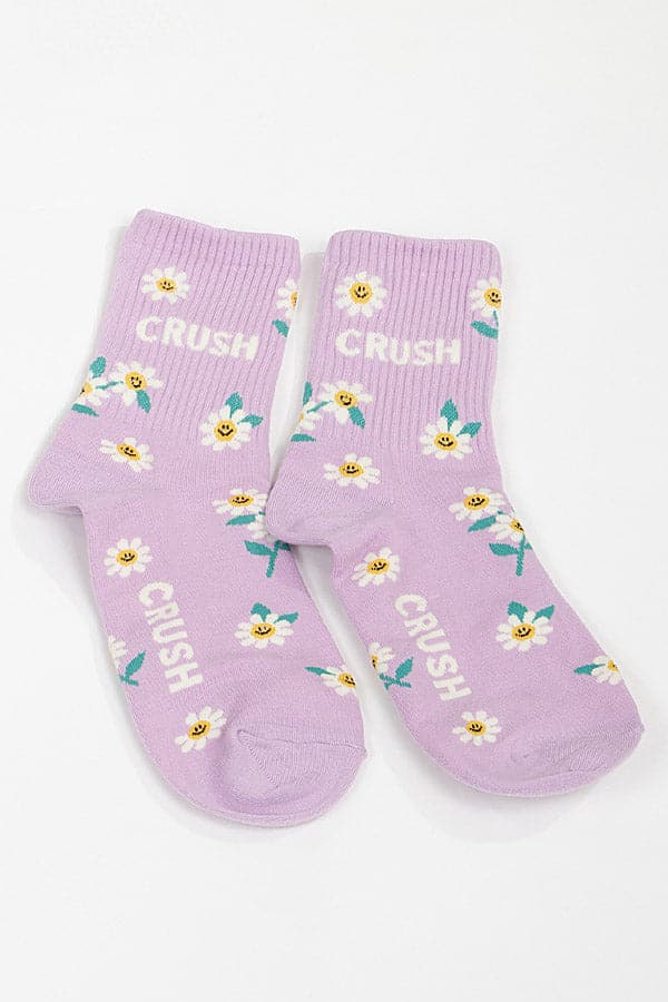 Pack of 6 Lavender 632 Flower CRUSH Socks