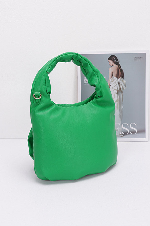 3 - Piece Set of 3916 Faux Leather Big Flower Handle Bags in Khaki Color
