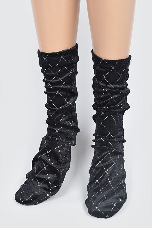 Stylish 7258 Black Socks - Set of 6