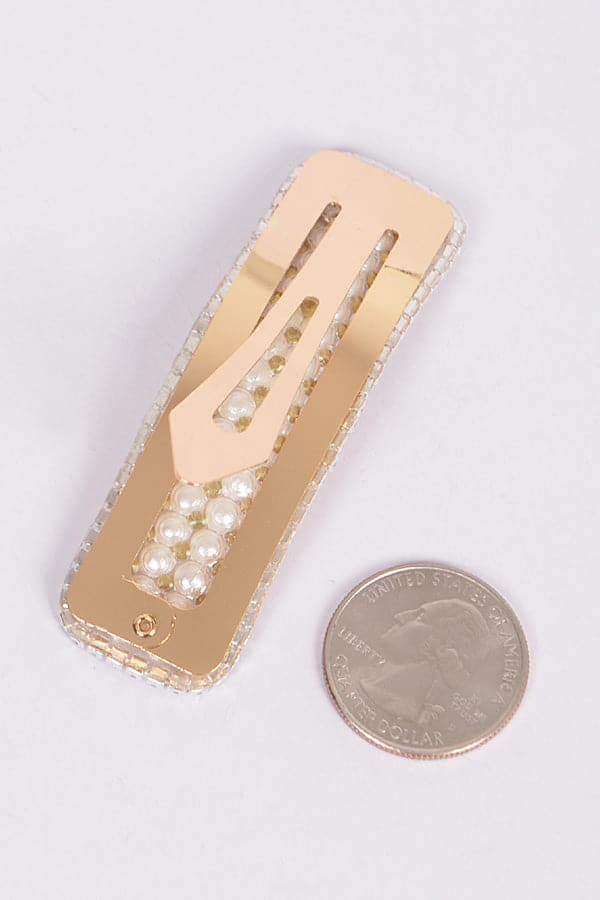 Pack of 6 Stunning 0528 Gold Rhinestone and Pearl Combo Hairpins