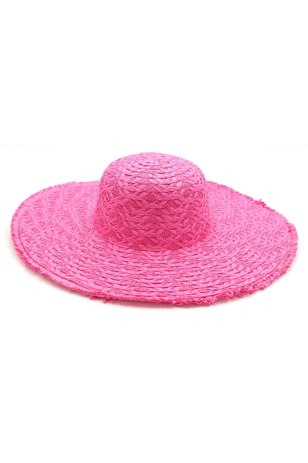 Fashionable Solid Floppy Sun Hats in Hot Pink Color - Set of 6 Pieces