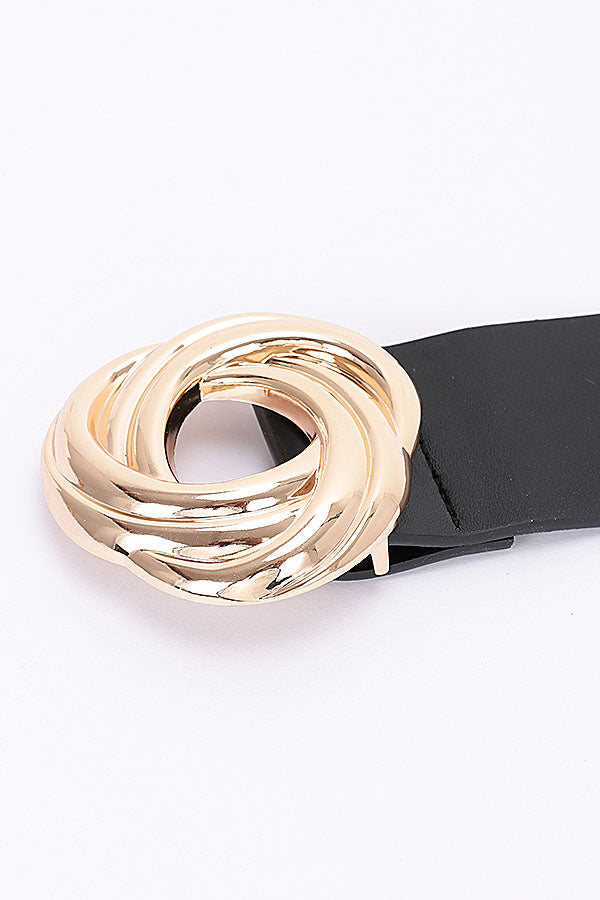 Set of 6 White 9388 Metal Buckle PU Belts