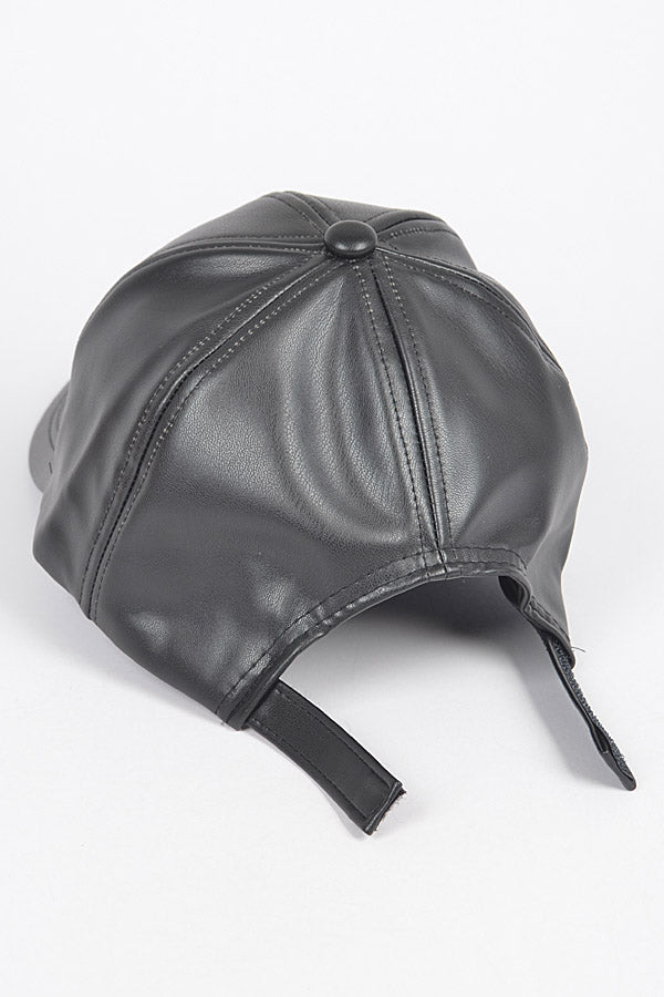 Set of 6 Black 2871 Faux Leather Caps