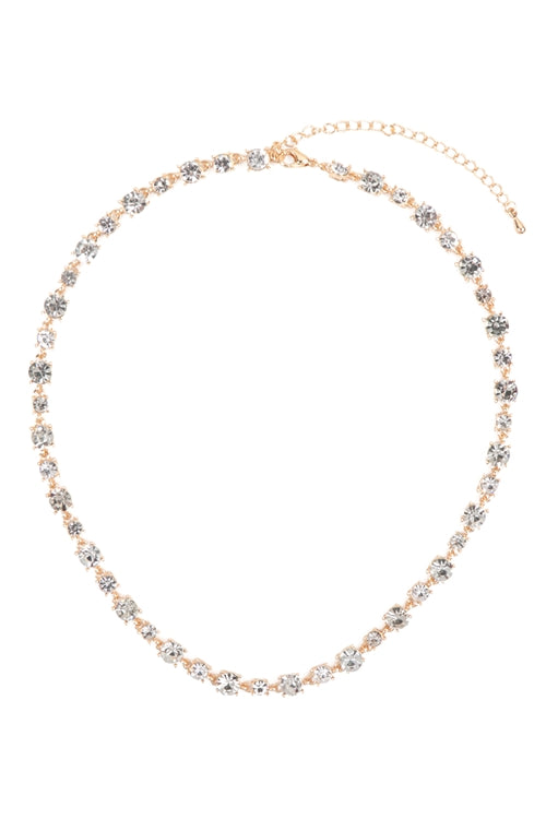 Fashionable Bold Round Rhinestone Crystal Necklaces - Set of 6 Pieces