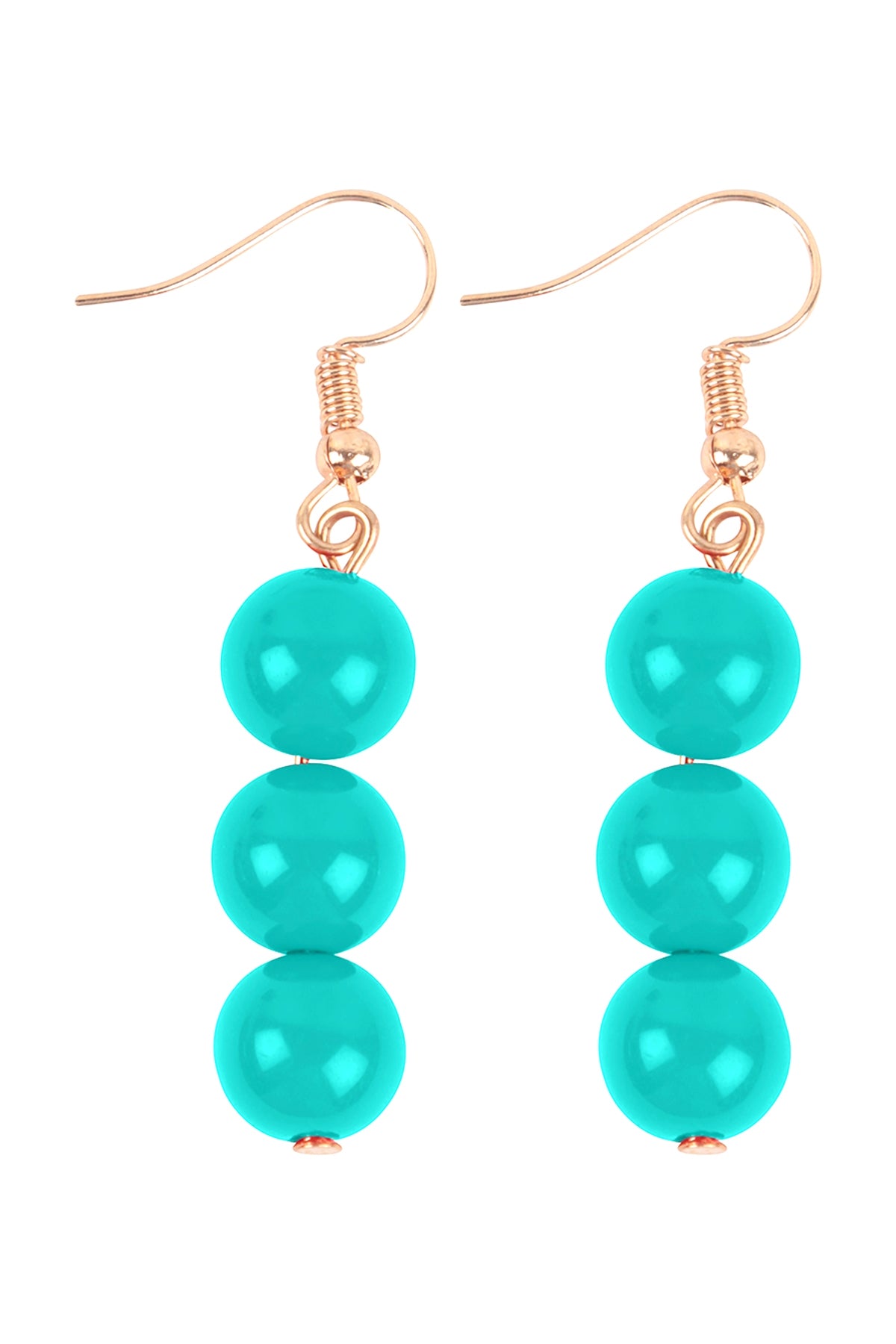 6-Piece Turquoise Round Bead Layered Statement Necklace and Earring Set