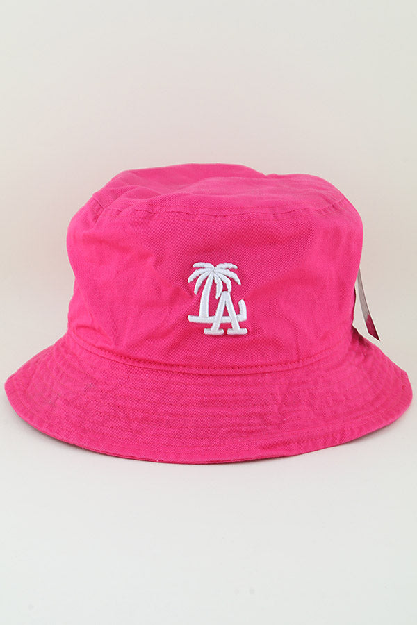 Khaki La Palm Tree Bucket Hats - 6 Piece Pack
