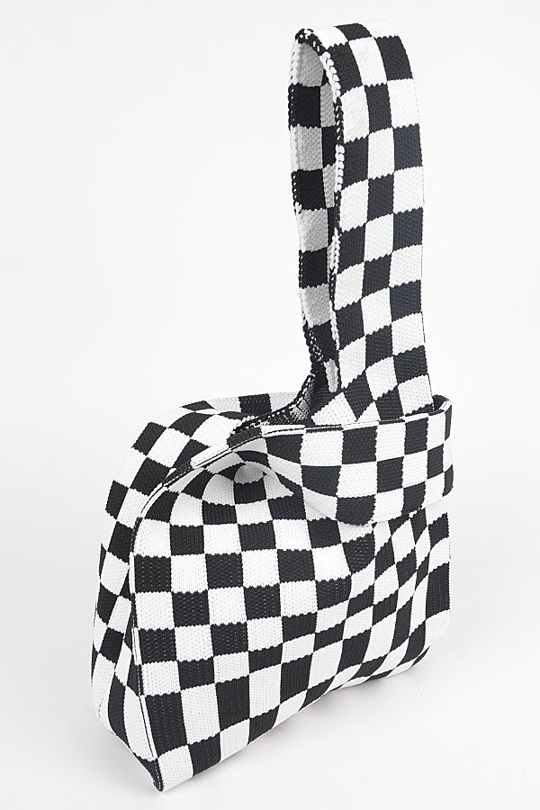 Pack of 3 - 8801 Stylish Black Checker Poly Woven Bags