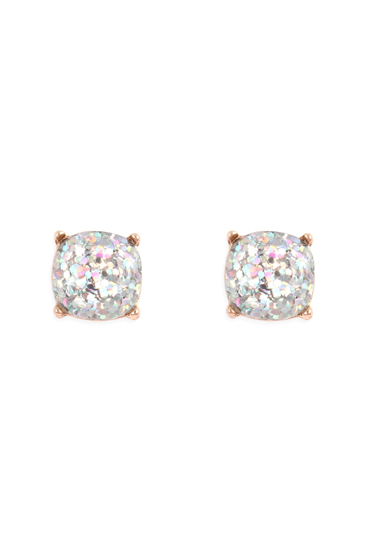 Set of 6 AB Glitter Epoxy Stud Earrings for Fashion Accessories