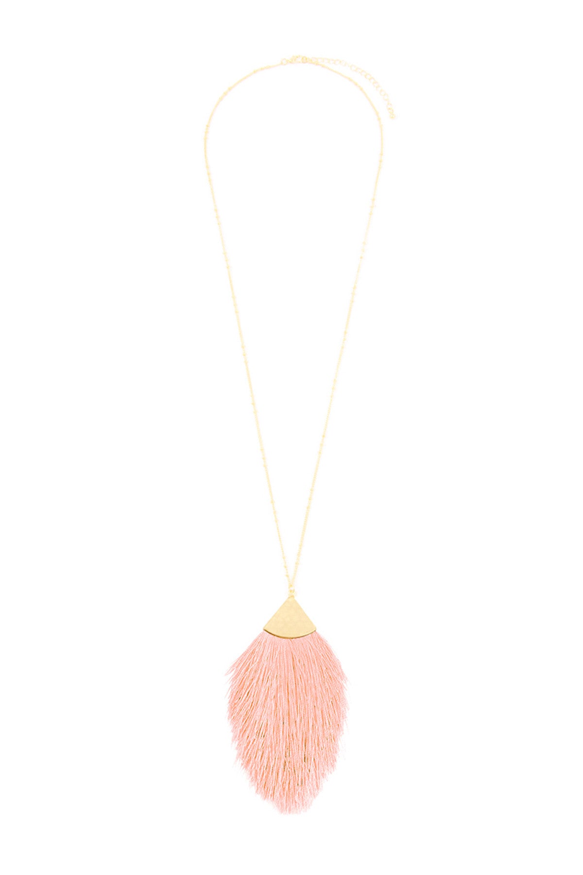 Set of 6 Salmon-Colored Tassel Design Pendant Necklaces for Fashion Accessories