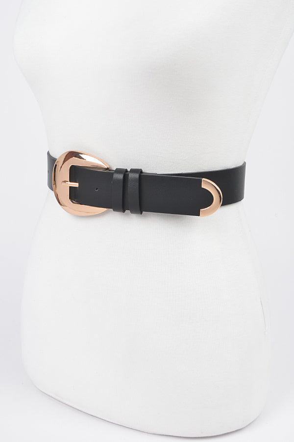 Camel Gold 9278 - Set of Six Faux Leather Metal Buckle Belts