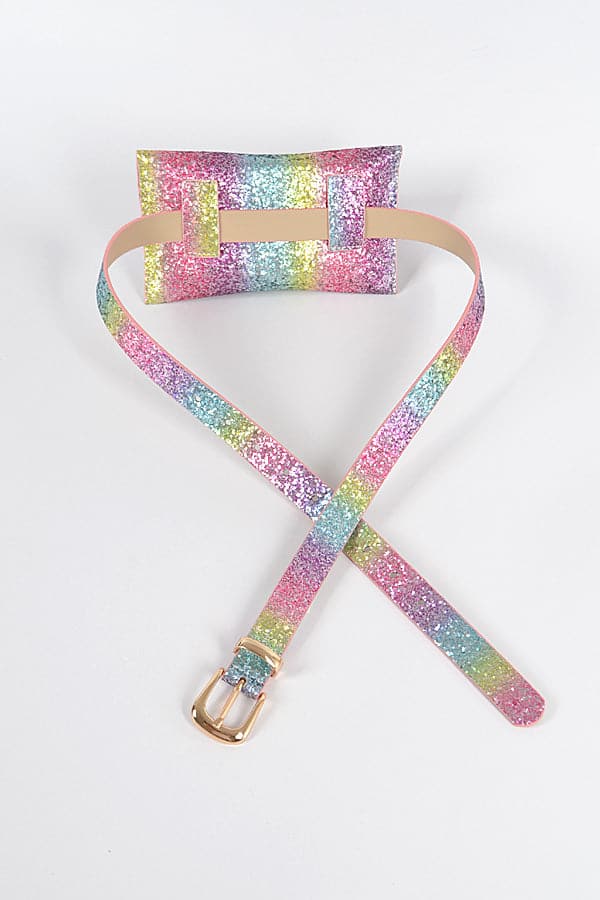 3-Piece Set of Colorful 9017 Glitter Fanny Packs