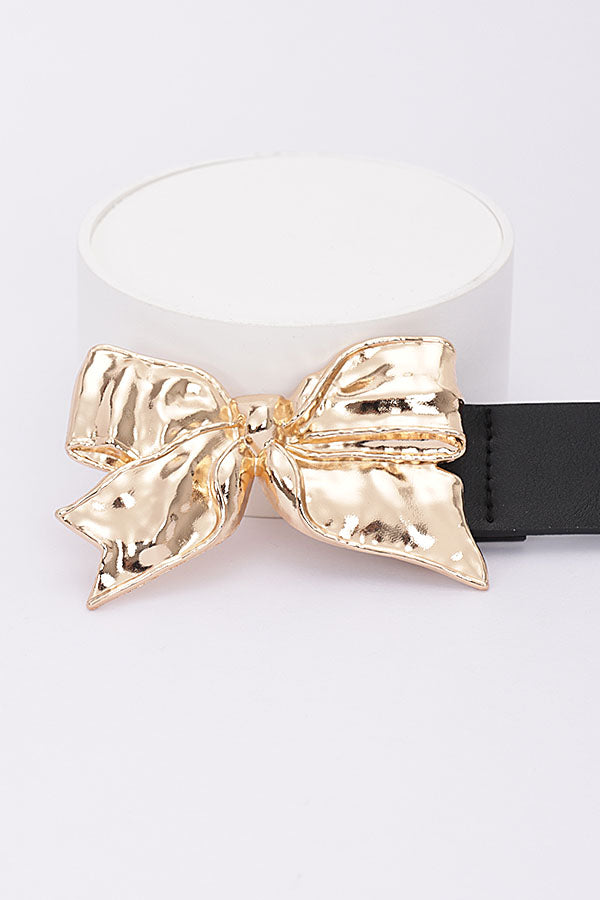Pack of 6 Metal Ribbon Buckle Belts in Red Color (9778)
