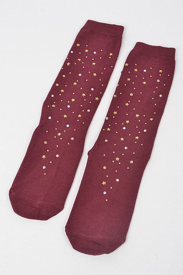 Pack of 6 Stylish Burgundy 4258 Fashion Socks