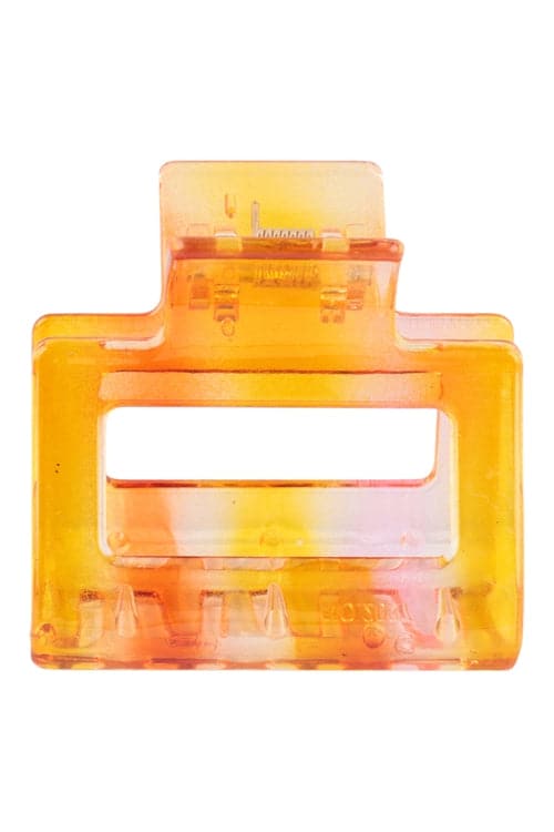 Yellow Dye Resin Square Hair Claw Pins - A Pack of 12 Pieces of Stylish Hair Accessories