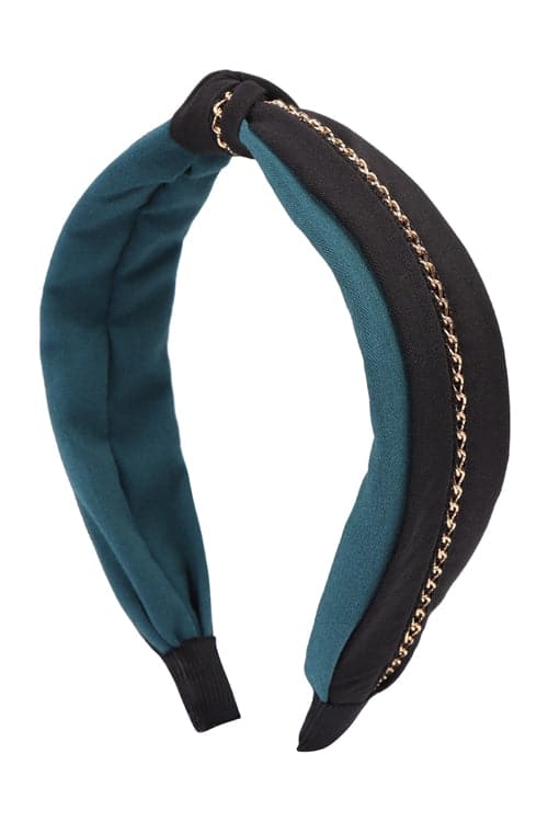 Black Knot with Chain Accent Headbands - Set of Six Pieces