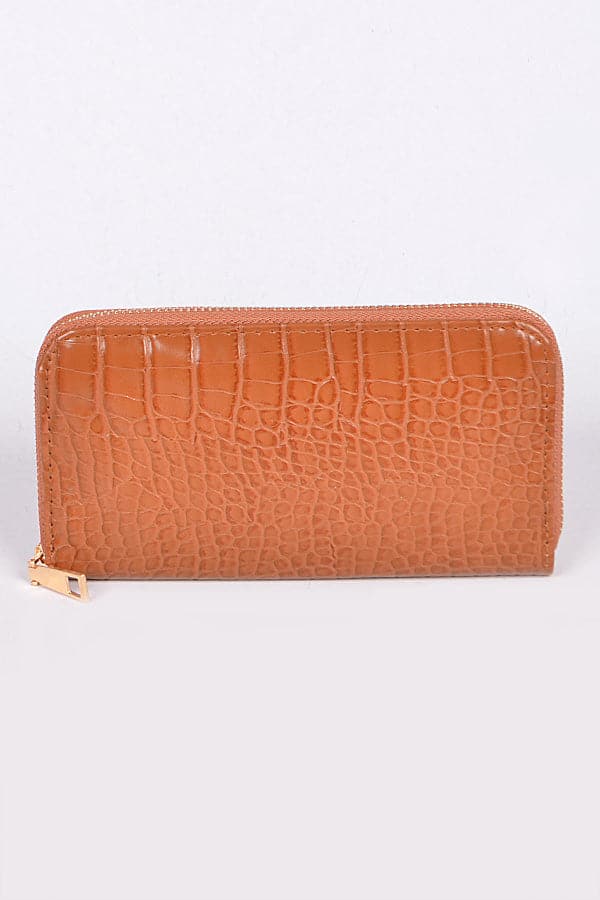 Brown Faux Crocodile Skin Wallet - Pack of 3