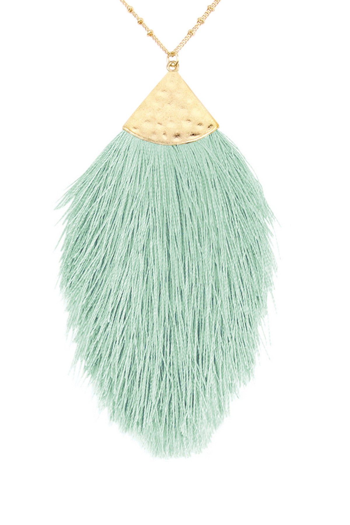 Pack of 6 Mint - Colored Tassel Pendant Necklaces