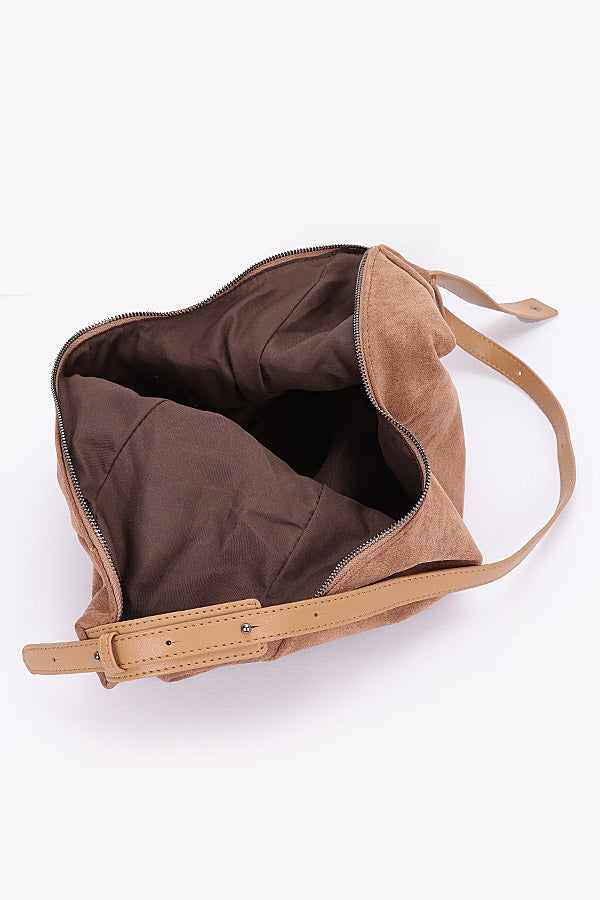 Set of Three 3911 Black Faux Suede Bindle Bags with Pouches