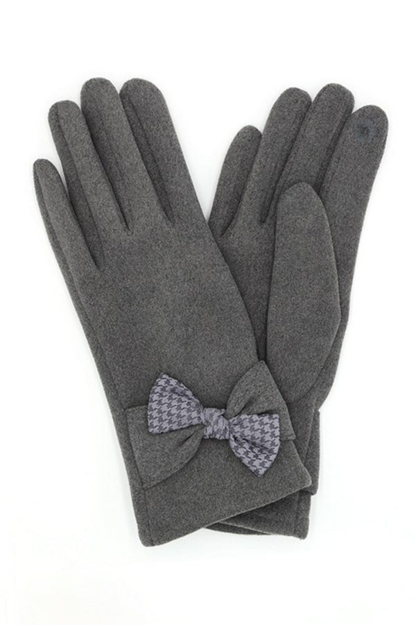 Pack of 6 Gray 1600 Houndstooth Bow Smart Gloves