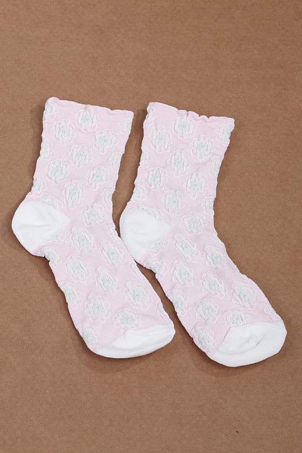 Pack of 6 Pink Multi - Floral Socks (Style 102)