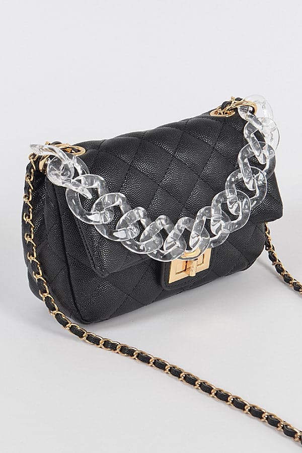 Pack of 3 Black and Gold Faux Leather Bags