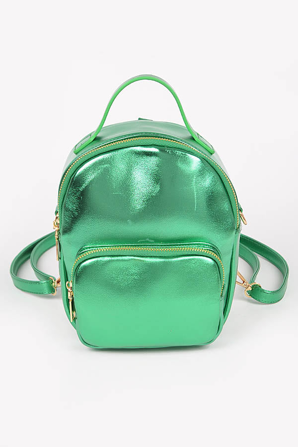 Set of 3 Metallic Green Backpacks (Model 7111)
