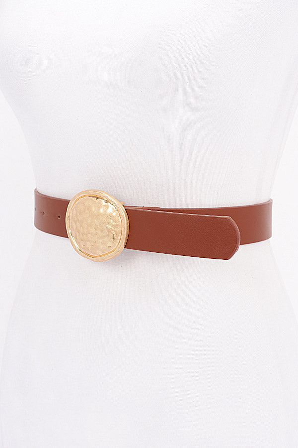 Pack of 6 - 7388 White Metal Buckle PU Belts