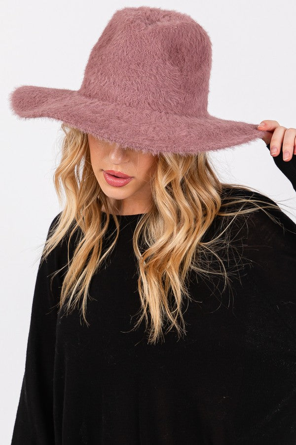 Pack of 6 Fuzzy Mauve 2710 Fedora Hats