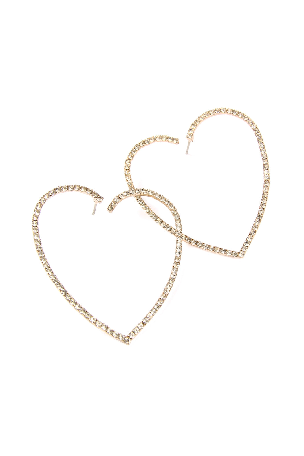 Pack of 6 Gold 2-Inch Heart Shape Earrings