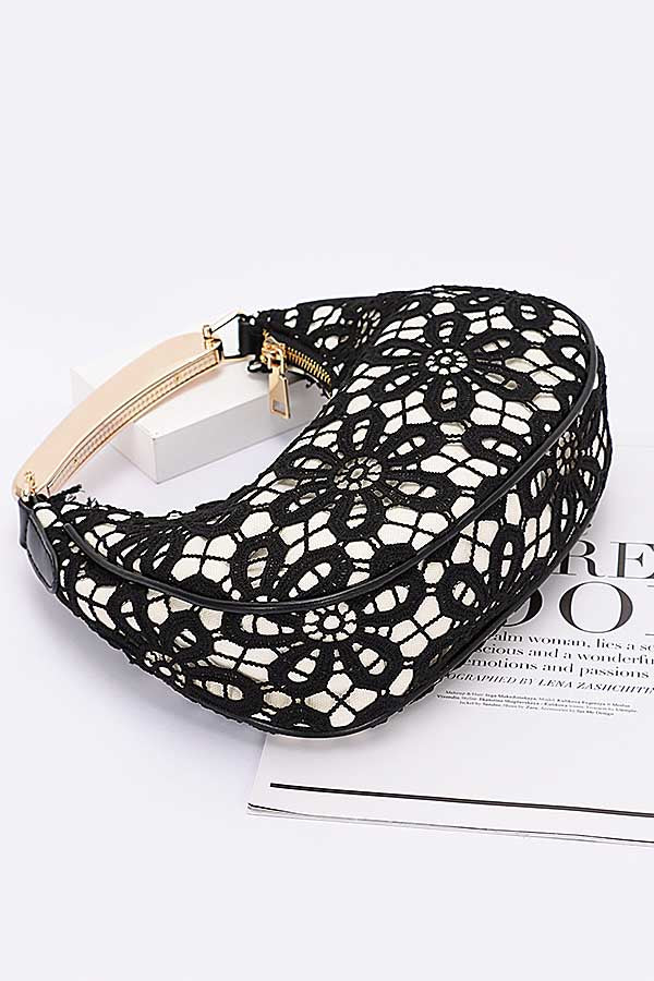 Set of 3 Crochet Crossbody Bags in Beige Color - Style 3146