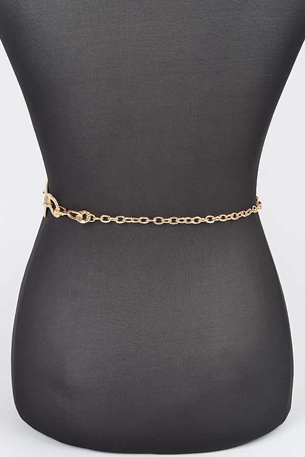 6-Piece Set of 4968 Gold Hammered Metal Chain Belts